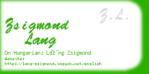 zsigmond lang business card